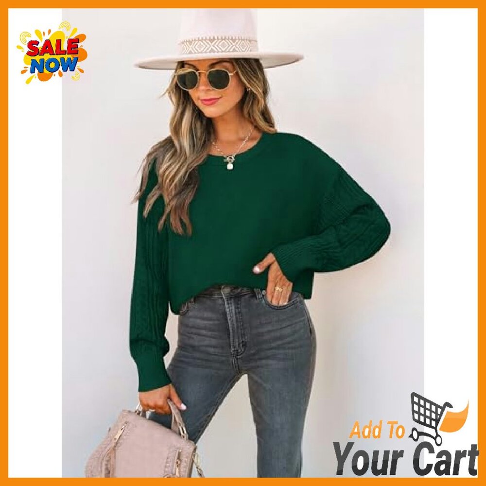 Oversized Cable Knit Pullover Sweater Long Sleeve… - image 5